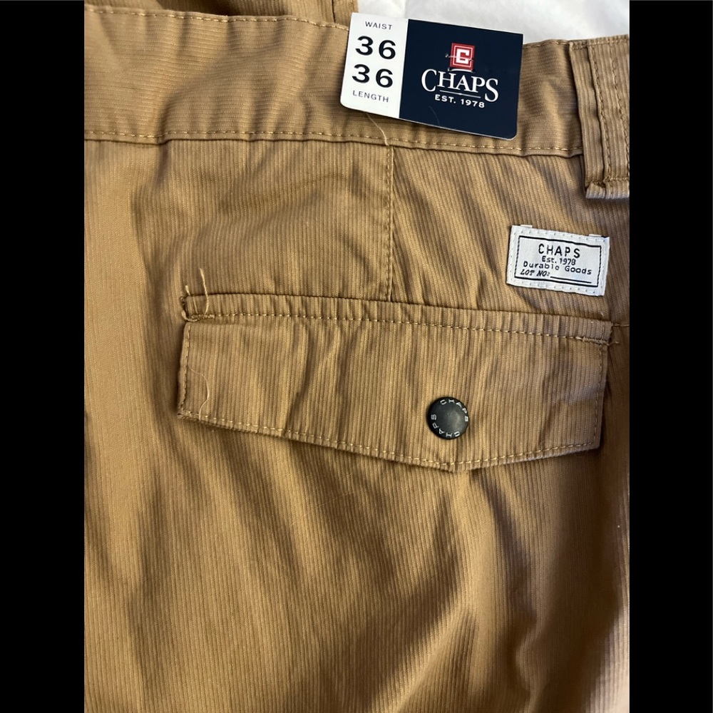 New Chaps Ralph Lauren cargo khaki mens 36 inseam 36